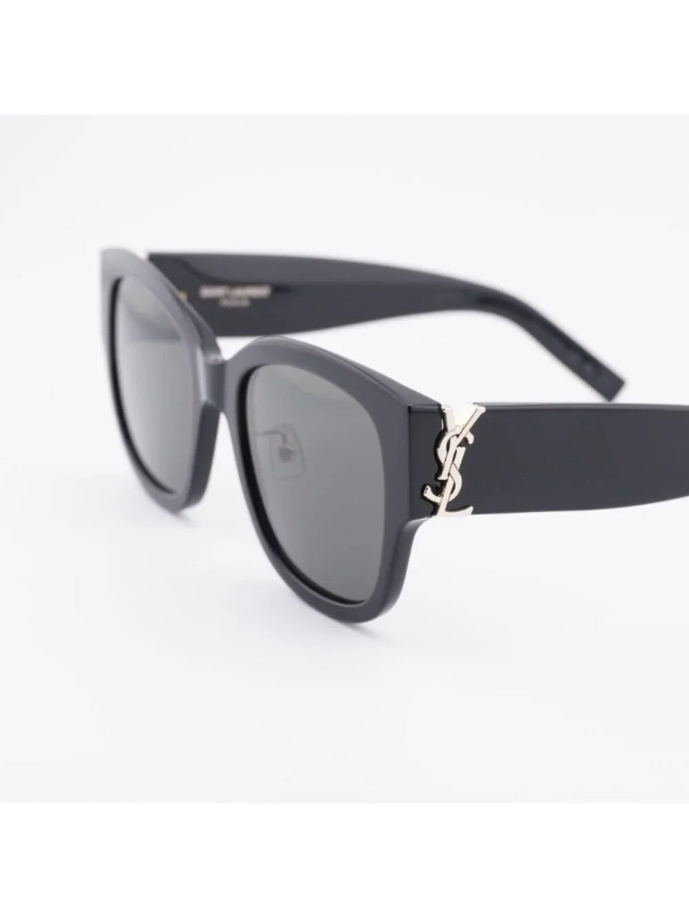 Saint Laurent SLM95/K 001 Sunglasses Black Square Frame, Grey Lenses